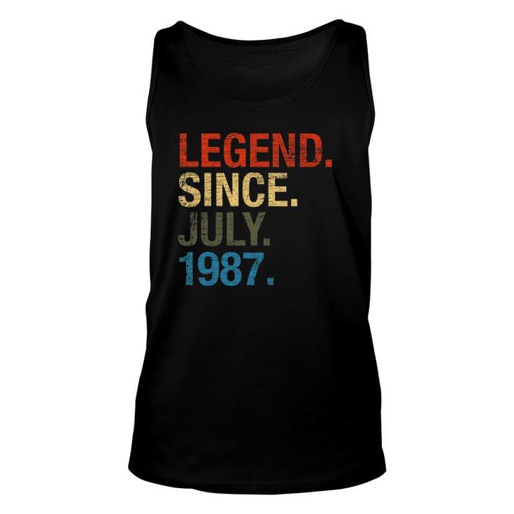 Th Birthday Gifts Year Old Legend Since July Ver Unisex Tank