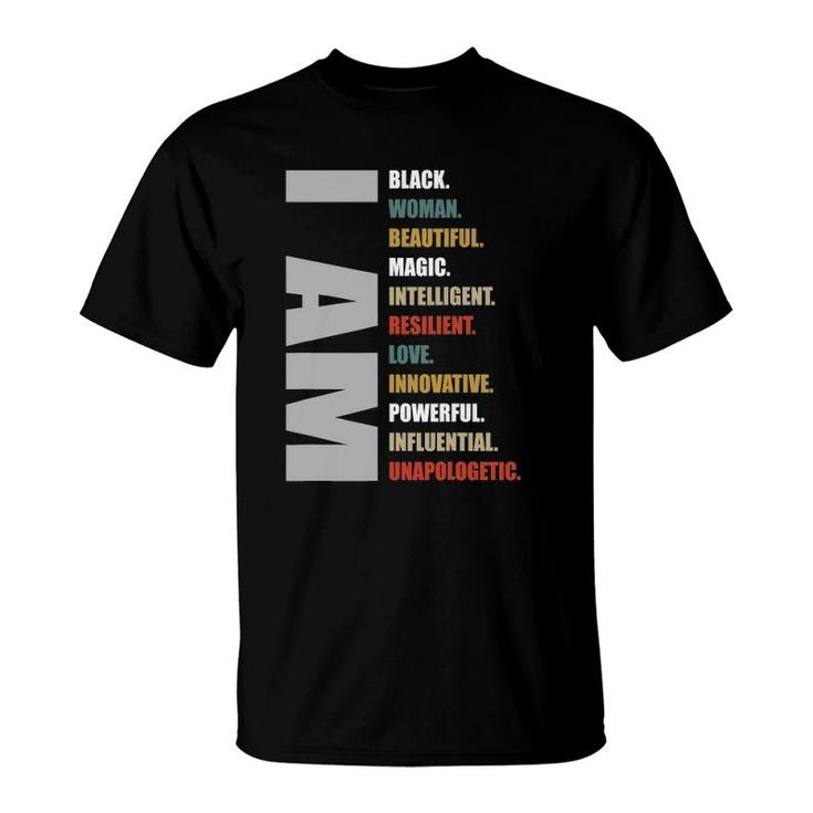 I Am Black Woman Educated Melanin Black History Month T Shirt Mazezy