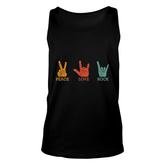 Classic Peace Love Rock Vintage Concert Band Rock Music Unisex Tank Top