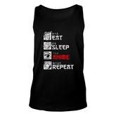 Eat Sleep Anime Repeat Manga Japan Kanji Weeb Vintage Anime Unisex Tank Top