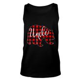 Red Plaid Uncle Bear  Matching Pajama Family Buffalo Unisex Tank Top