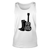 Country Music Guitar When Words Fail Country Music Speaks Lover Unisex Tank Top