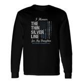 Correctional Officer Daughter Thin Silver Line Corrections Long Sleeve T-Shirt