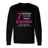 Grandma Personalized With White Customized Text For Grandkids Names Long Sleeve T-Shirt
