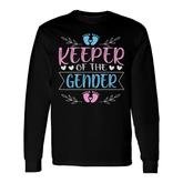 Keeper Of The Gender Boy Or Girl Pregnancy Announcement Mother To Be 1St Mom New Parent New Dad Mom Baby Long Sleeve T-Shirt