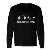 Love Always Wins Asl Deaf Awareness Sign Language Long Sleeve T-Shirt