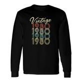 Vintage 1980 Retro Style Born In 1980 Long Sleeve T-Shirt