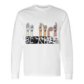 Be Kind Sign Language Inspirational Graphic Letter Print Long Sleeve T-Shirt