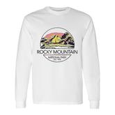 Retro Vintage Rocky Mountain National Park Circle Long Sleeve T-Shirt