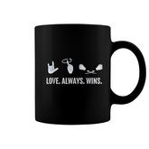 Love Always Wins Asl  Deaf Awareness Sign Language Coffee Mug