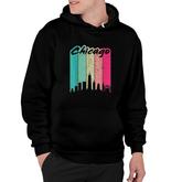 Chicago  80's Retro Vintage Chicago Skyline Hoodie