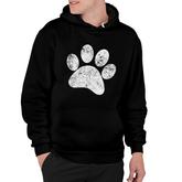Dog Paw Print  Vintage Dog Paw Hoodie