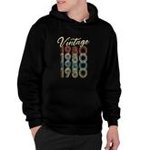 Vintage 1980 Retro Style Born In 1980 Hoodie
