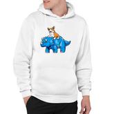 Corgi Riding A Dinosaur - Dinosaur Historical Dino Hoodie