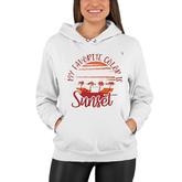 Funny Beach Vintage Sunglasses Beach Funny Graphic Retro Vacation Women Hoodie