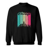 Chicago  80's Retro Vintage Chicago Skyline Sweatshirt