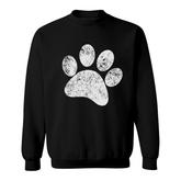 Dog Paw Print  Vintage Dog Paw Sweatshirt
