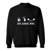 Love Always Wins Asl  Deaf Awareness Sign Language Sweatshirt