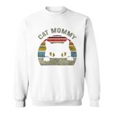 Cat Mommy  Vintage Retro Black Cats Mom Mothers Day Sweatshirt