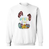 Mama Bunny Leopard Ears Matching Easter Bunny Egg Hunting Sweatshirt