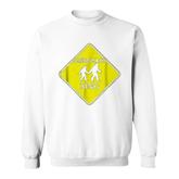 Sasquatch Crossing Sign  Funny Bigfoot Crossing Sweatshirt