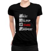 Eat Sleep Anime Repeat Manga Japan Kanji Weeb Vintage Anime Women T-shirt