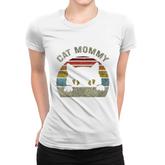 Cat Mommy  Vintage Retro Black Cats Mom Mothers Day Women T-shirt