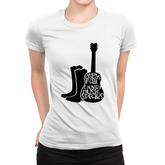 Country Music Guitar When Words Fail Country Music Speaks Lover Women T-shirt