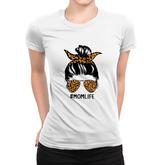 Cute Mom Life Messy Bun Hair Leopard Mom Life Mothers Day Women T-shirt