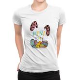 Mama Bunny Leopard Ears Matching Easter Bunny Egg Hunting Women T-shirt