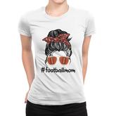 Mom Life Messy Bun Hair Football Mom Messy Bun Mothers Day Women T-shirt