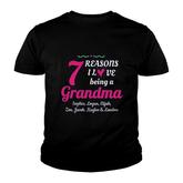 Grandma Personalized With White Customized Text For Grandkids Names Youth T-shirt