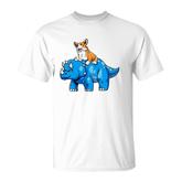 Corgi Riding A Dinosaur Dinosaur Historical Dino T-shirt