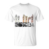 Be Kind Sign Language Inspirational Graphic Letter Print T-shirt