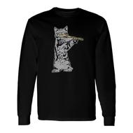 Cat Playing Flute T-Shirt Cool Musician Marching Band