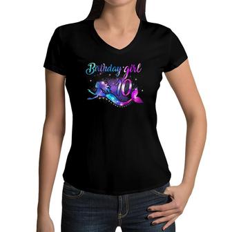 10Th Birthday Girl Mermaid Women V-Neck T-Shirt | Mazezy