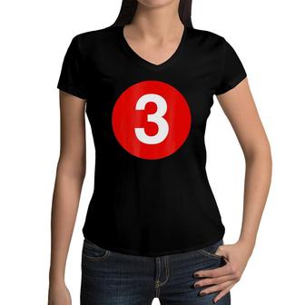 3 Train Birthday Toddler Boys Girls Women V-Neck T-Shirt | Mazezy