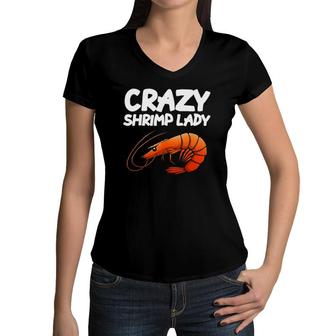 Best Shrimp For Women Girls Culinary Chef Food Prawn Seafood Women V-Neck T-Shirt | Mazezy