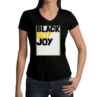 Black Boy Joy Cultural Pride And Love For Boys And Men Women V-Neck T-Shirt | Mazezy