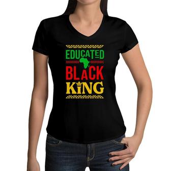 Black History Month Kids Proud African Pride Women V-Neck T-Shirt | Mazezy