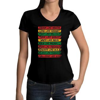 Dream Like Martin Black History S For Women Men Kid Women V-Neck T-Shirt | Mazezy UK