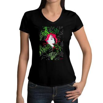 Forest Girl Women V-Neck T-Shirt | Mazezy