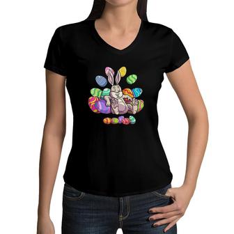 Funny Easter Girls Boys Easter Bunny Women V-Neck T-Shirt | Mazezy