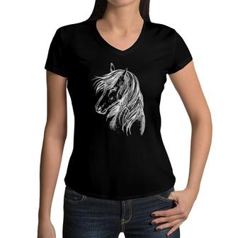 Girls Horses Love Riding Horse Box Great Beauty Women V-Neck T-Shirt | Mazezy