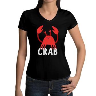 Kids Crab For Boys Or Girls Cute Crab Gift Women V-Neck T-Shirt | Mazezy