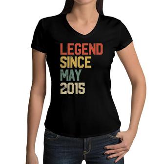 Kids Legend Since May 2015 6Th Birthday 6 Years Old Women V-Neck T-Shirt | Mazezy