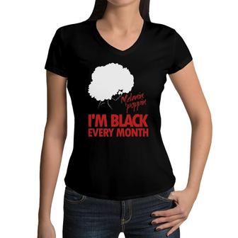 Melanin Black Girl Magic Melanin Poppin Af Women V-Neck T-Shirt | Mazezy