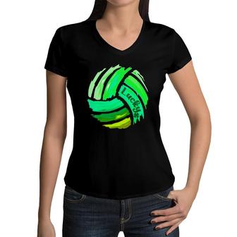 Volleyball St Patrick's Day Lucky Green For Boys & Girls Women V-Neck T-Shirt | Mazezy