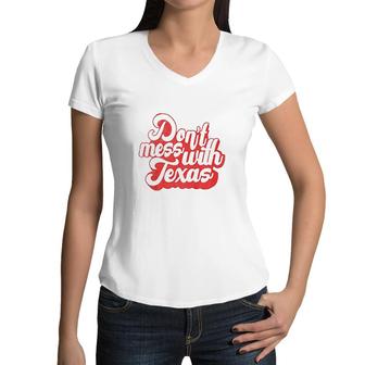 Kids Do Not Mess With The Texas People Baby Texas Boy Texas Girls Women V-Neck T-Shirt - Seseable