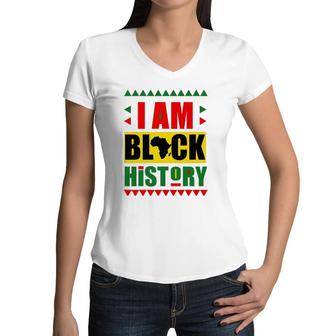 Teach I Am Black History Month Kids Proud African Pride Women V-Neck T-Shirt | Mazezy